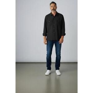 Havana Jacks Cafe Button Up Shirt Long‎ Sleeve Lightweight Black Mens L